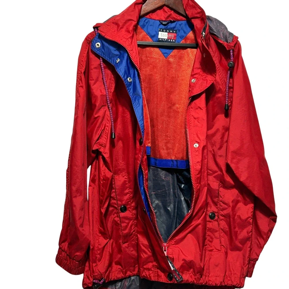 VTG Tommy Hilfiger Men‎ Windbreaker S Red Sailing Jacket 90s Y2K Gorpcore Preppy